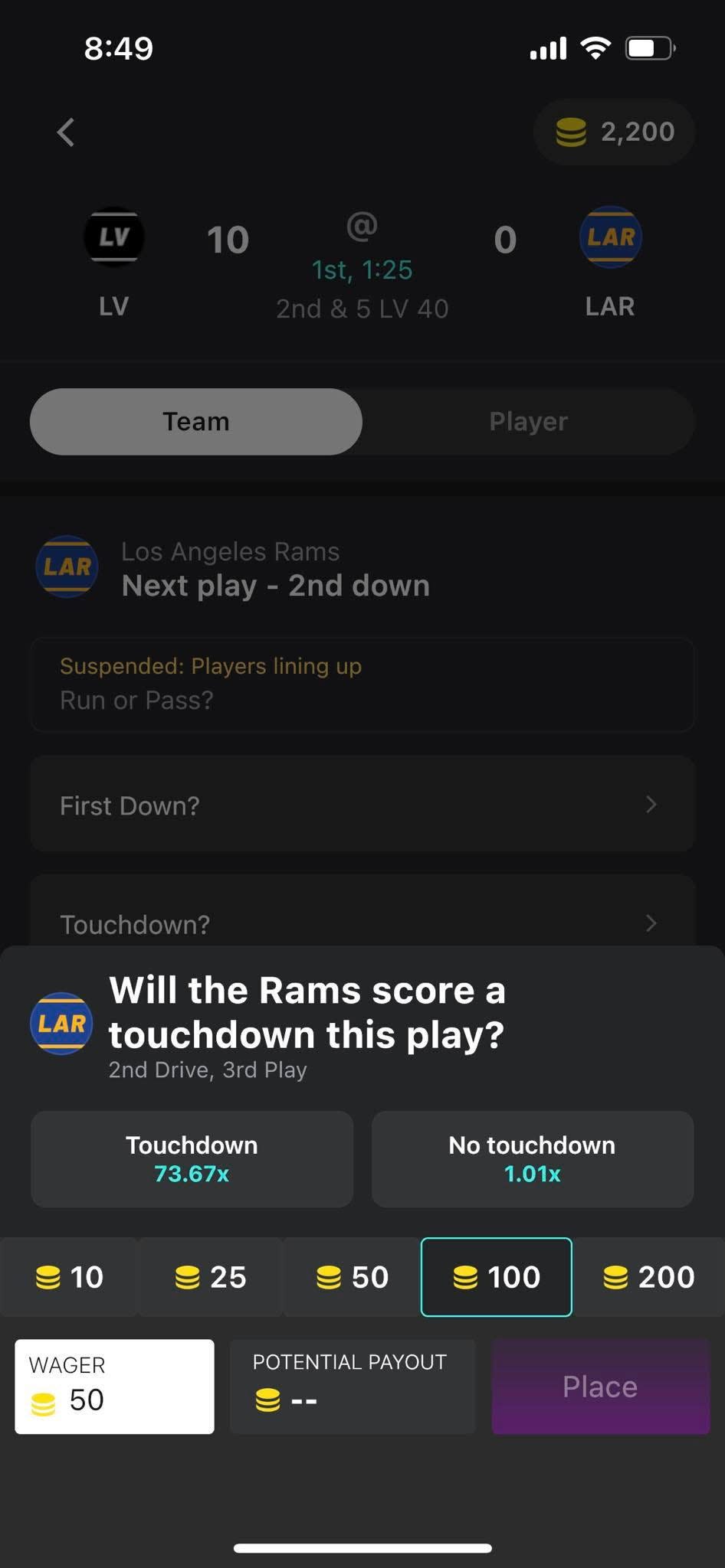 Betr, a mobile sports gaming app, allows micro-betting on individual plays in pro sports, including who scores the next touchdown or whether next play will be a pass or run. The Hall of Fame Village in Canton is the license holder of the mobile app.