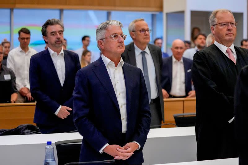 Rupert Stadler, former CEO of German car manufacturer Audi, waits for the verdict in Munich