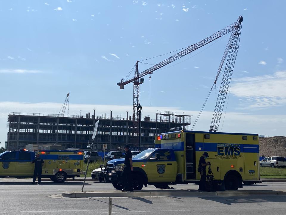 At least 22 people were injured after two cranes collided Wednesday morning in Austin, medics said.