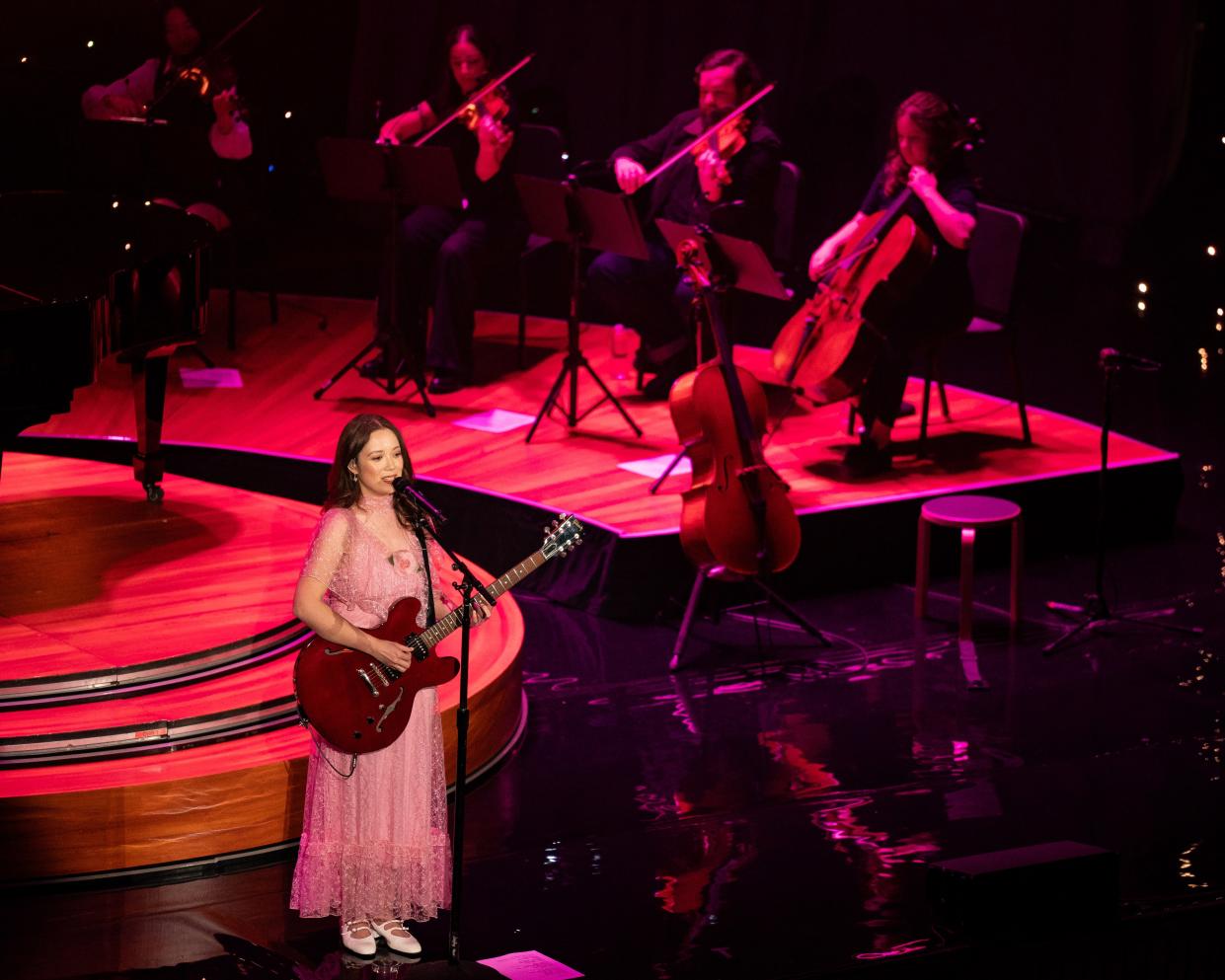 Laufey performs at the Ryman Auditorium in Nashville, Tenn., Tuesday, April 23, 2024.