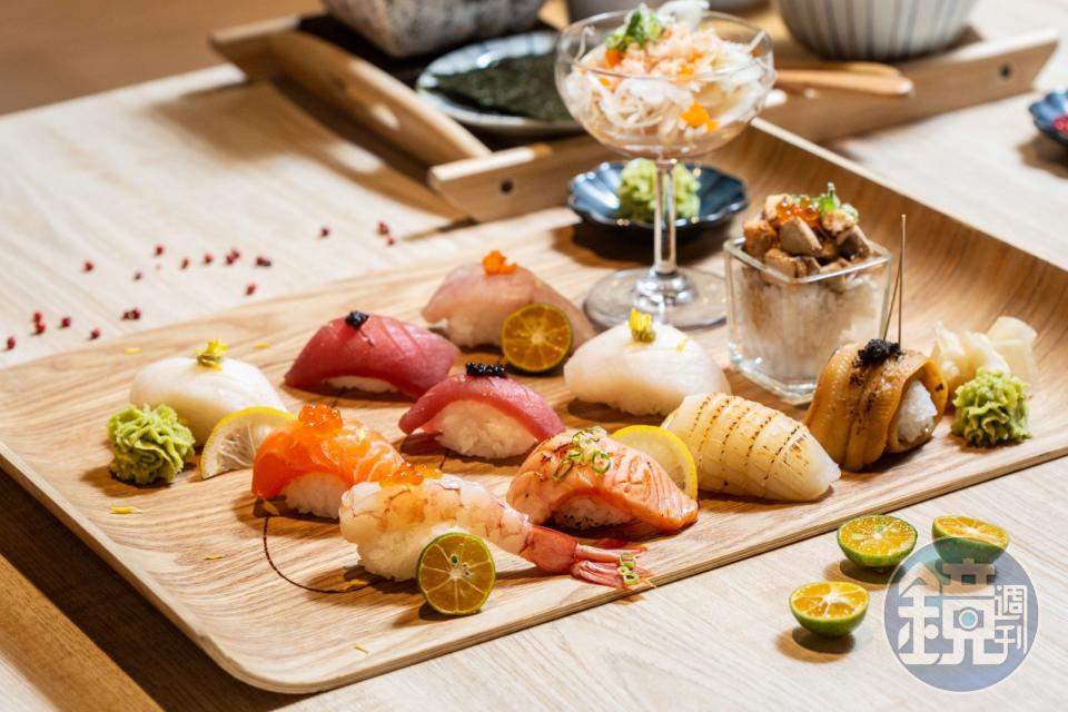 蘇思源的魚吞壽司店，不只講究食材鮮度，擺盤還很華麗。