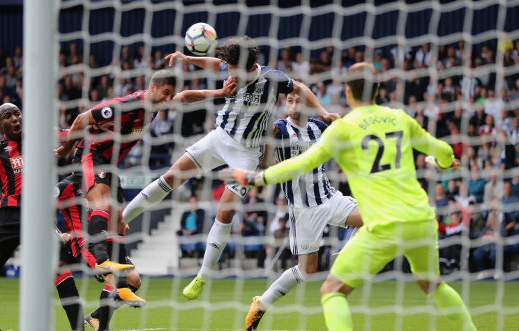 Andrew Surman loses his man as West Bromwich Albion score the game's only goal