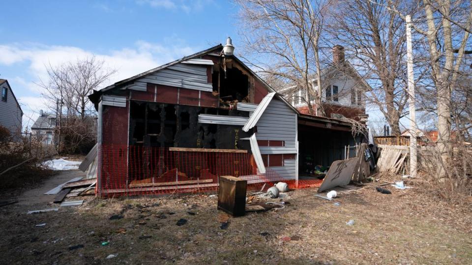 The garage shed behind a condemned two-story building at 520 N. Illinois St. in Belleville burned on Jan. 9. Ten days later, authorities found the body of a homeless man in a “cubby hole” on the upper level.