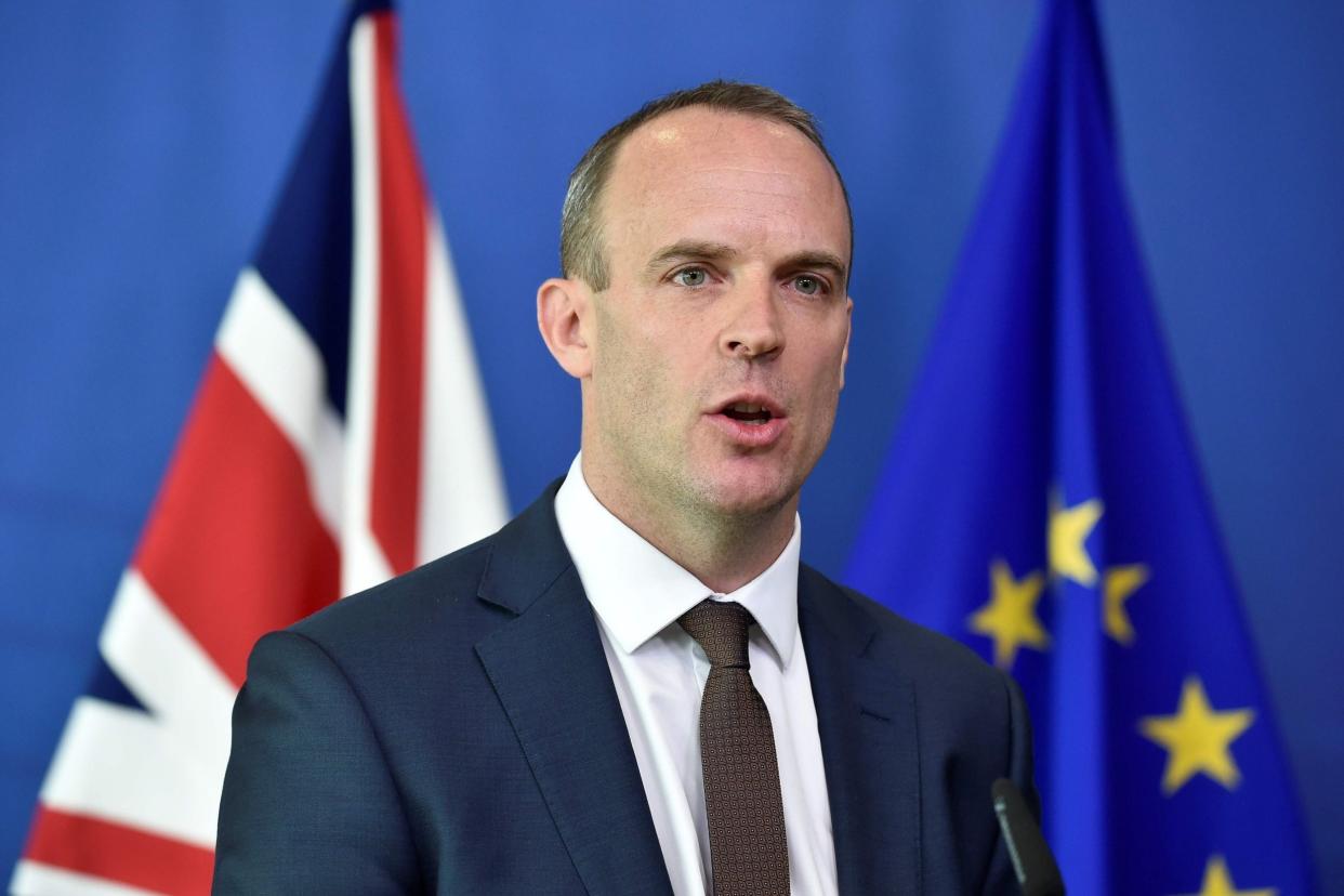 Dominic Raab is due to give his first major speech as Brexit Secretary today: AFP/Getty Images