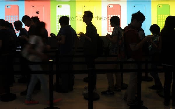 A London-based writer has revealed that he earns £20 an hour waiting in queue for busy people. — AFP pic