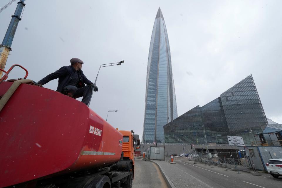 Lakhta Centre, the headquarters of Russian gas monopoly Gazprom in St. Petersburg (Dmitri Lovetsky/AP)