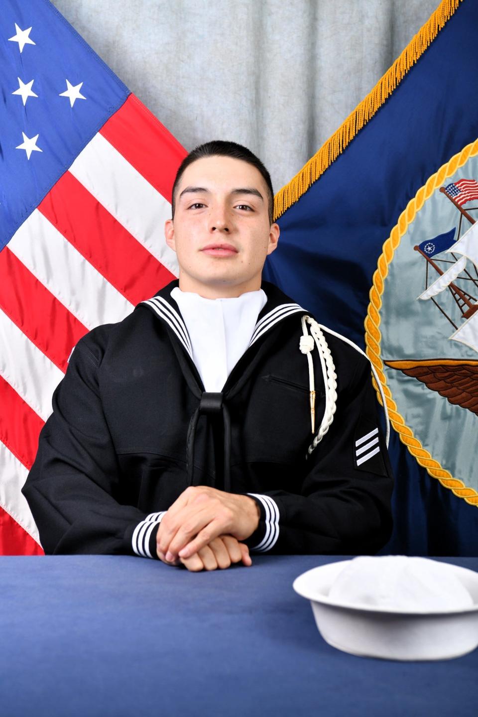 Seaman Marcus Avalos, a 2023 Caprock High School graduate, joined the Navy six months ago. Today, Avalos serves as a U.S. Navy Ceremonial Guardsman.