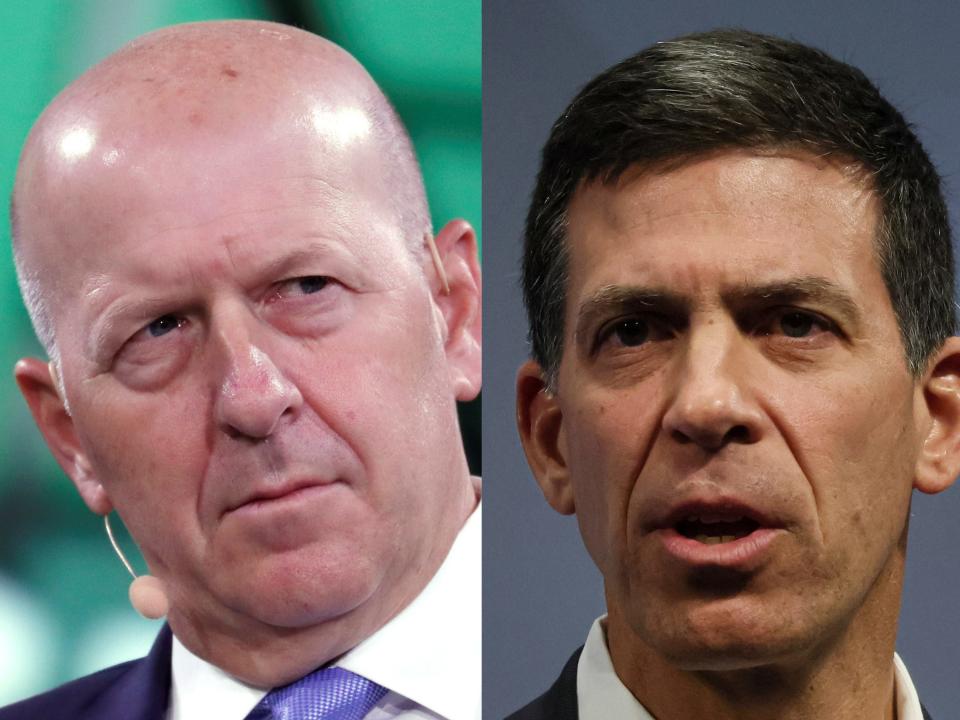 David Solomon, left, and John Waldron of Goldman Sachs