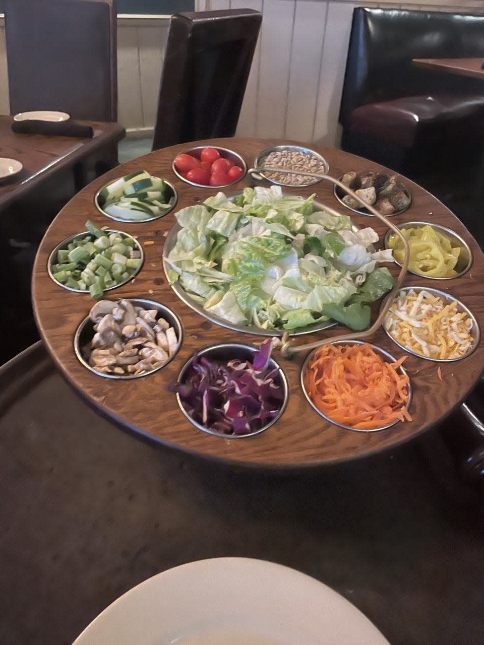 Table side salad bar at Mountain Jack’s