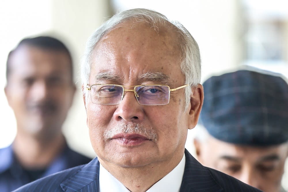 Datuk Seri Najib Razak (pic) was recently cast again as the main antagonist by Dr Mahathir for destroying ‘his’ Umno — resulting in the country’s present messy political state. — Picture by Firdaus Latif