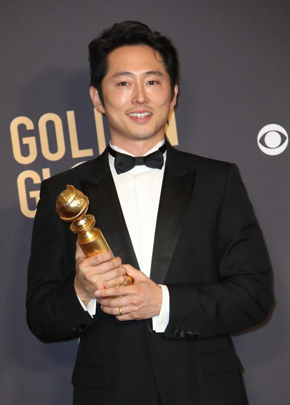 "Beef" star Steven Yeun took home the Golden Globe for best actor in a limited series.