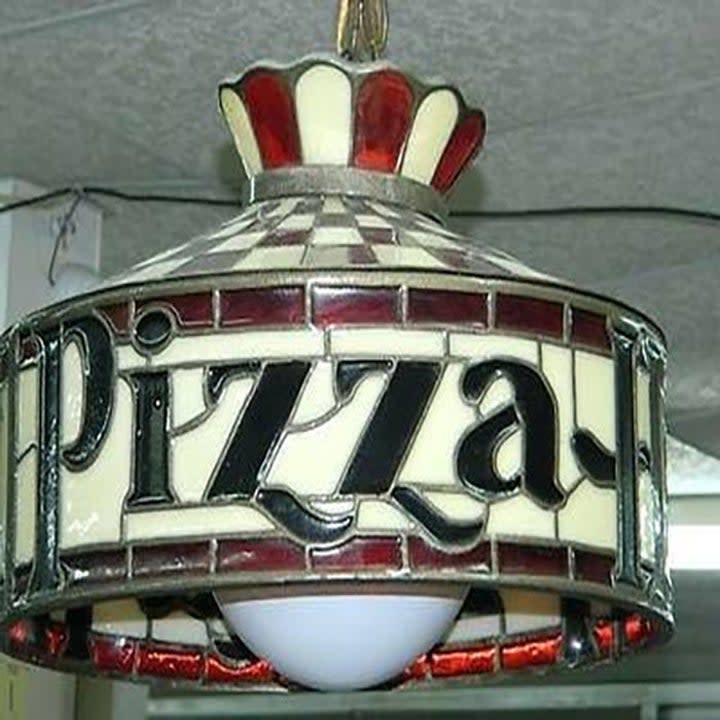 Pizza chandelier