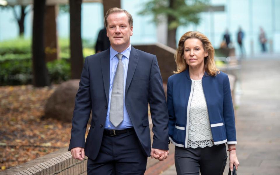 Mr Elphicke arrived at court with his wife, the current Dover MP, Natalie - Paul Grover