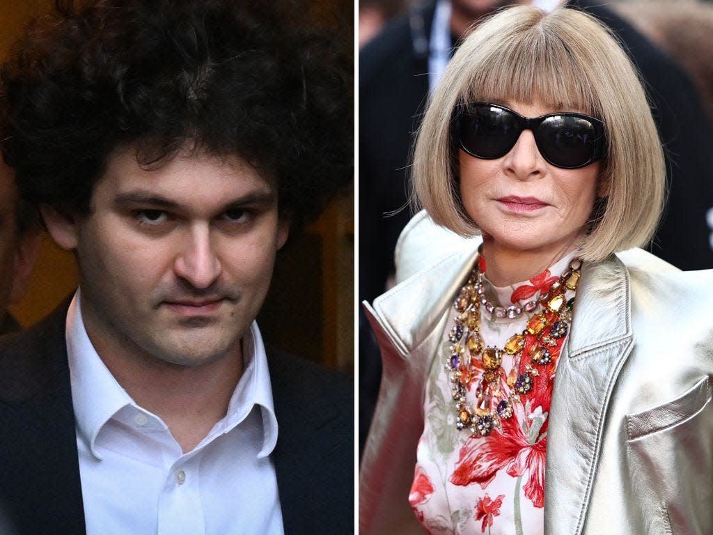 Sam Bankman-Fried (left) and Anna Wintour (right). 