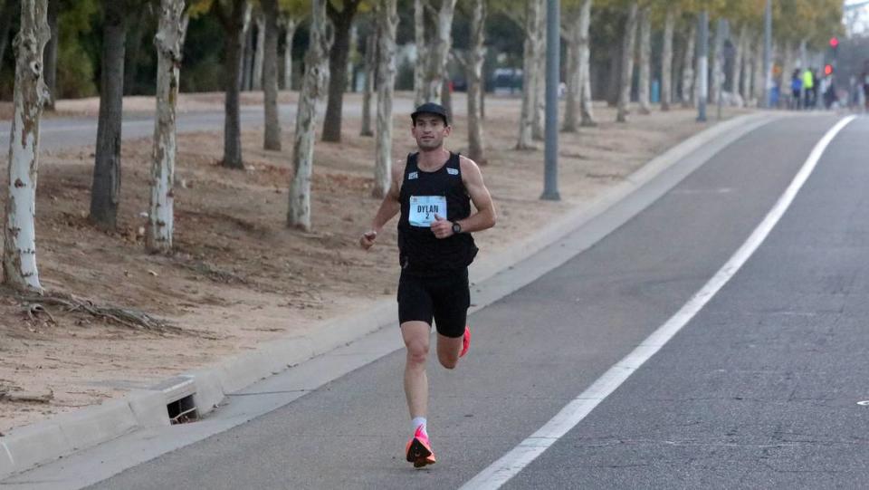 Dylan Marx, 31, of San Diego,, finished second in the Two Cities Half Marathon on Nov. 5, 2023 in 2:17:46.96.
