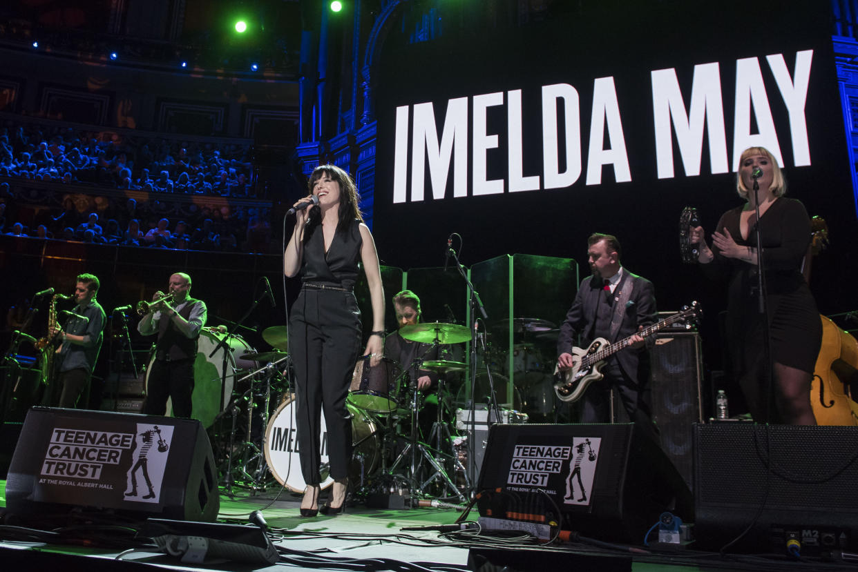 Imelda May performs live on stage for the Teenage Cancer Trust annual concert series at the Royal Albert Hall, London. 