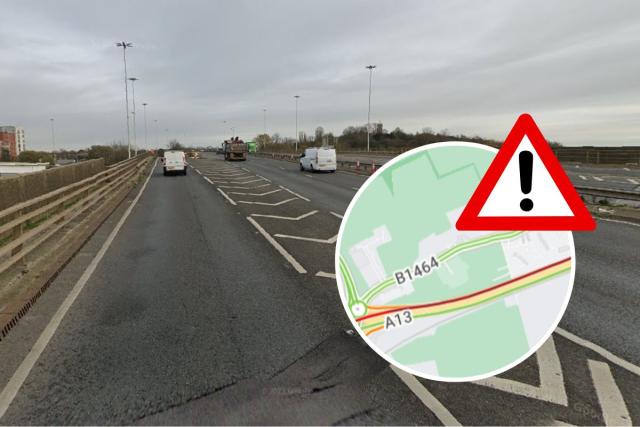 Traffic building as part of A13 is CLOSED in south Essex after