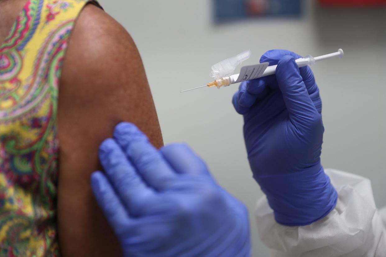 A Covid-19 vaccine being administered in Los Angeles (Getty Images)