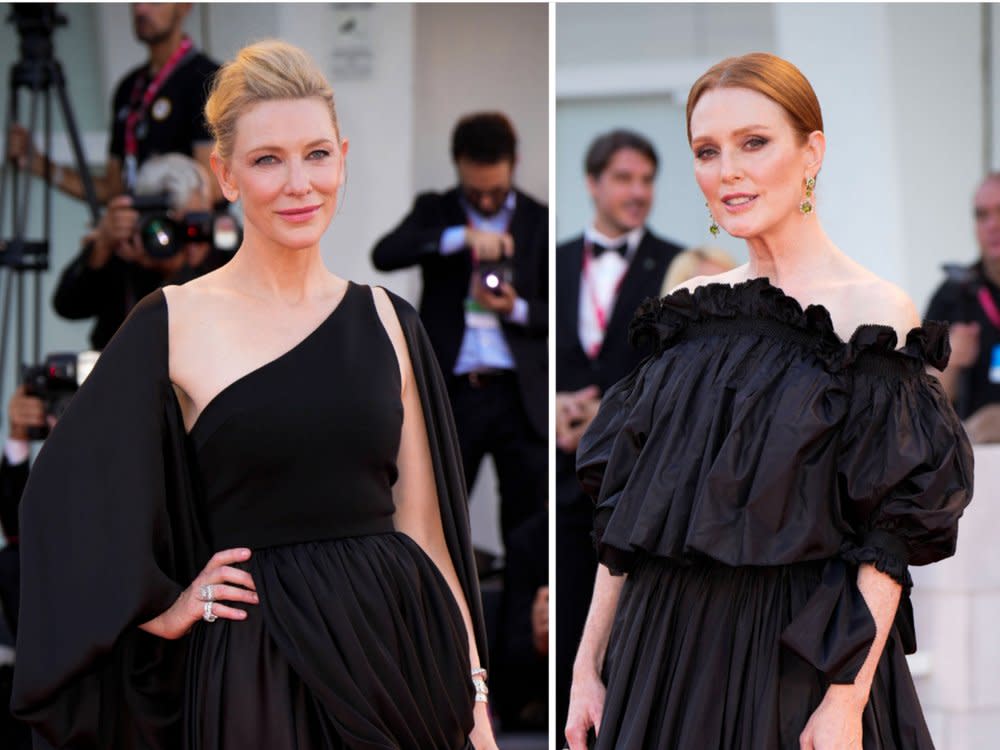 Cate Blanchett (l.) und Julianne Moore am Abschlusstag der Filmfestspiele von Venedig. (Bild: imago/Italy Photo Press / imago/Italy Photo Press)