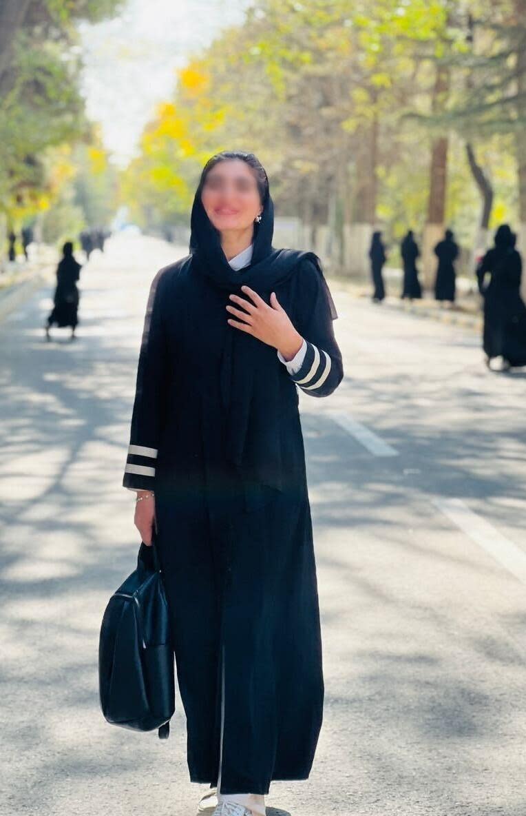 Maryam poses for a photo on the campus of Kabul University, in the Afghan capital. / Credit: Handout