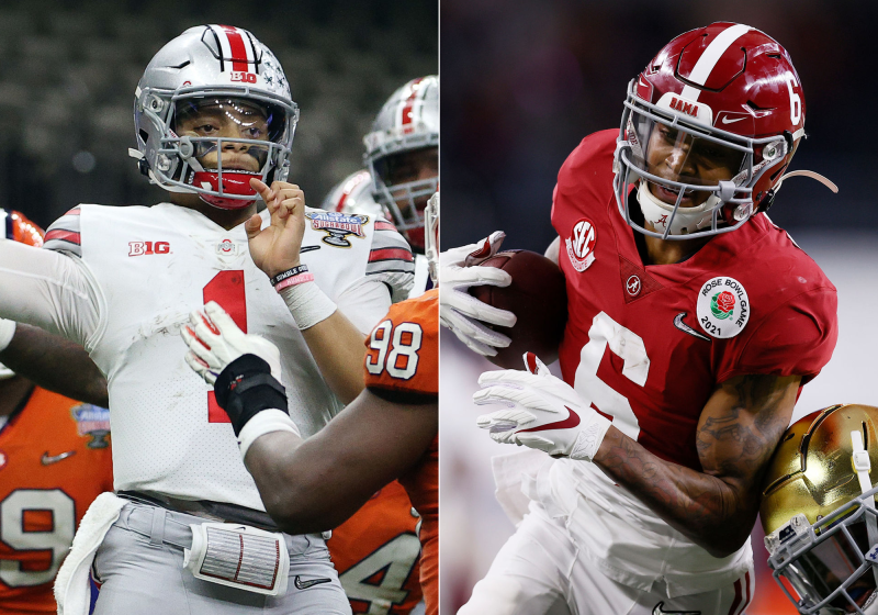 Ohio State quarterback Justin Fields and Alabama wide receiver DeVonta Smith.