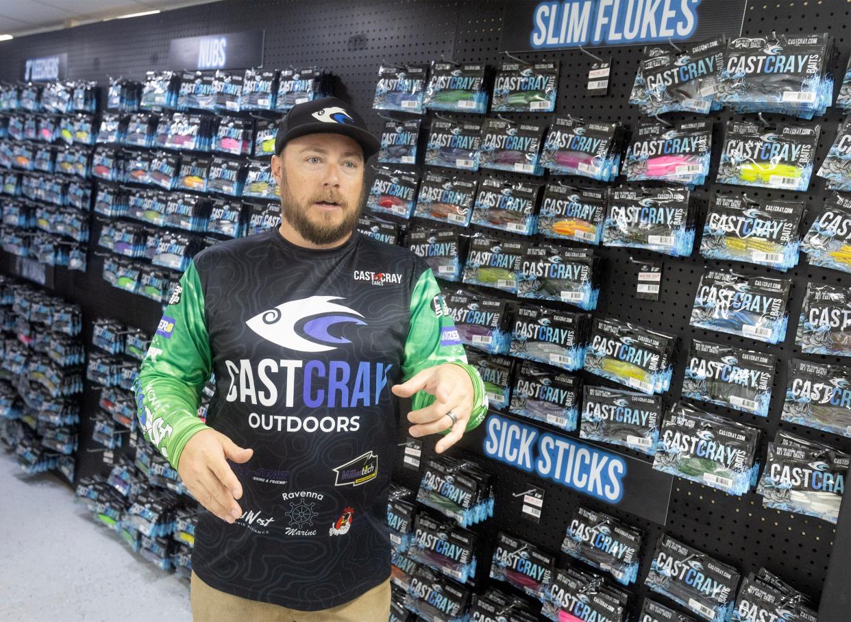 Rick Provence III, owner of Cast Cray Outdoors in Sebring, talks about some of the more popular artificial fishing lures the company manufactures and sells at the Sebring location.