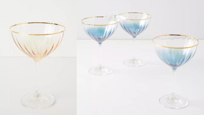 These beautiful coupe glasses bring sophistication to any dinner party.