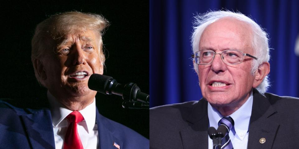 Former President Donald Trump and Independent Sen. Bernie Sanders of Vermont.