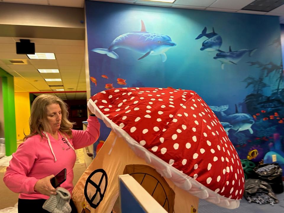 Michele Fochtman prepares her preschool and afterschool facility, Top Notch Prep Academy, in the former Daily American newspaper building in Somerset.