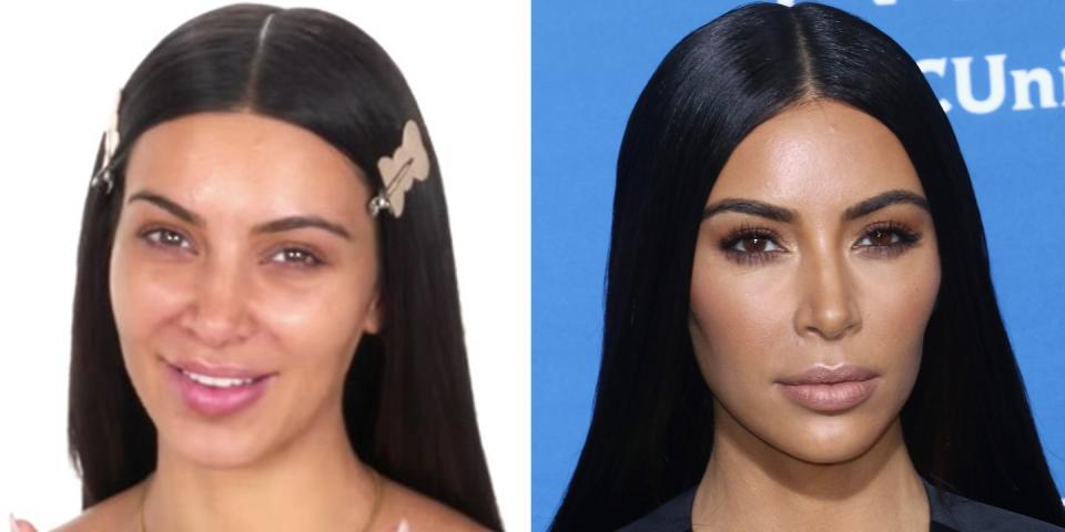 Kim Kardashian: No makeup vs. full glam