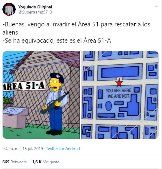 Los memes más graciosos y divertidos del asalto al Área 51