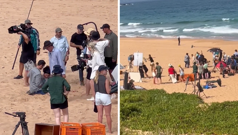 Home and Away scene being shot in Palm Beach.