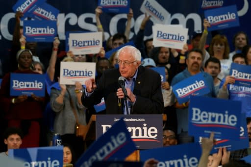 Democratic presidential candidate Bernie Sanders speaks at a rally in Myrtle Beach, South Carolina