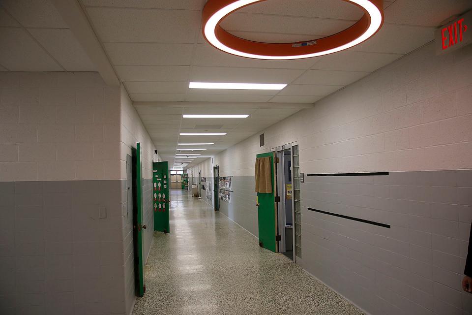 Remodeled hallway in one of the classroom wings at Edison Elementary seen here on Tuesday, Jan. 18, 2022. TOM E. PUSKAR/TIMES-GAZETTE.COM