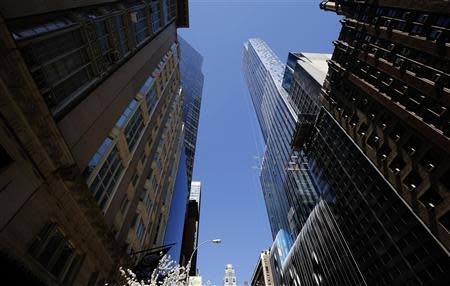 One57, a new luxury skyscraper apartment building designed by French architect Christian de Portzamparc which is under construction on New York City's West 57th street, is pictured April 24, 2014. REUTERS/Mike Segar