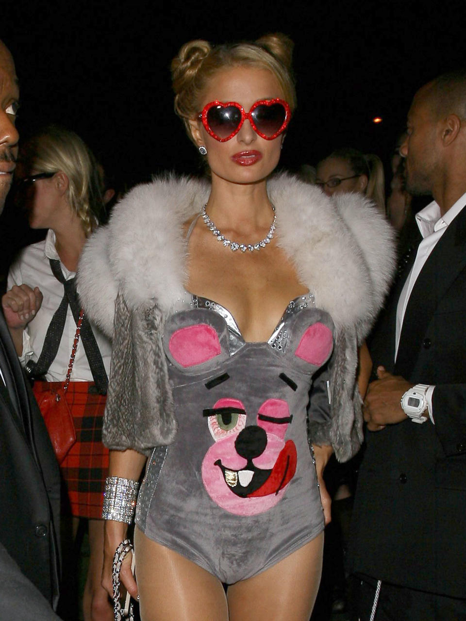 Paris Hilton as Miley Cyrus Halloween  at the Roosevelt Hotel in Hollywood, California on October 26, 2013.