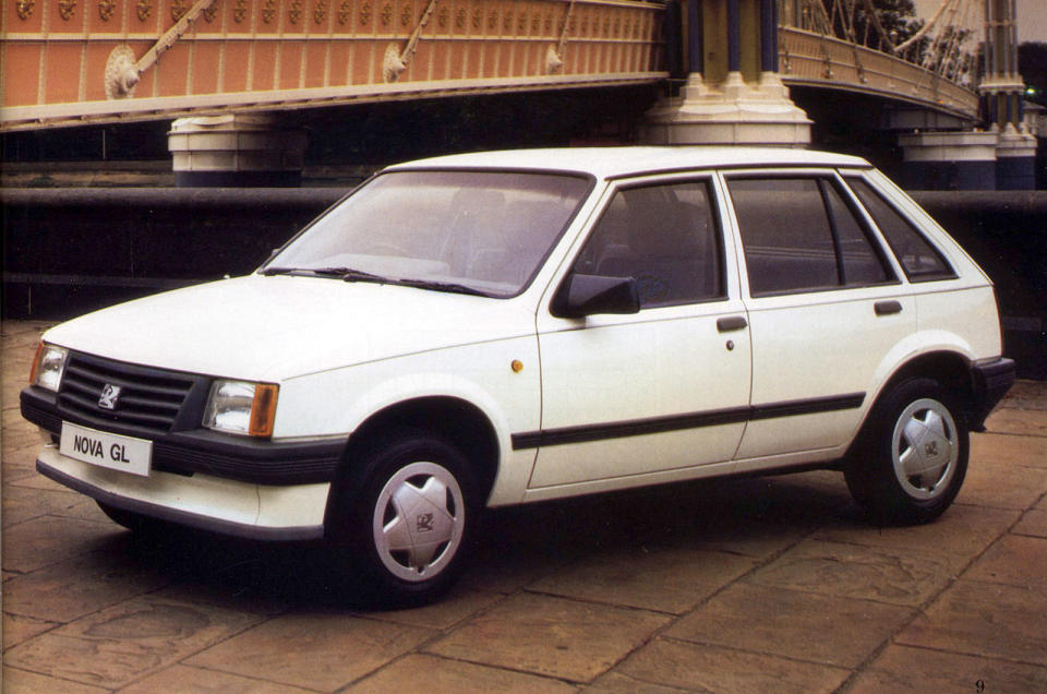 <p>A driving school favourite, the front-drive Vauxhall Nova replaced the Opel Kadett in Europe, or Vauxhall Chevette in the UK. The first Novas were sold as Corsas in Europe; in other parts of the world the car carried Holden badges.</p>
