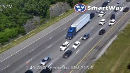 Interstate 40 westbound lanes at the I-24 split was shut down Sunday with traffic being diverted after a semitruck hit a CSX overpass, according to Nashville police.