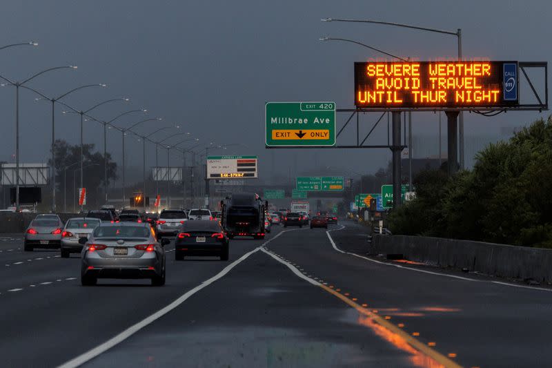 Rainstorms approach northern California