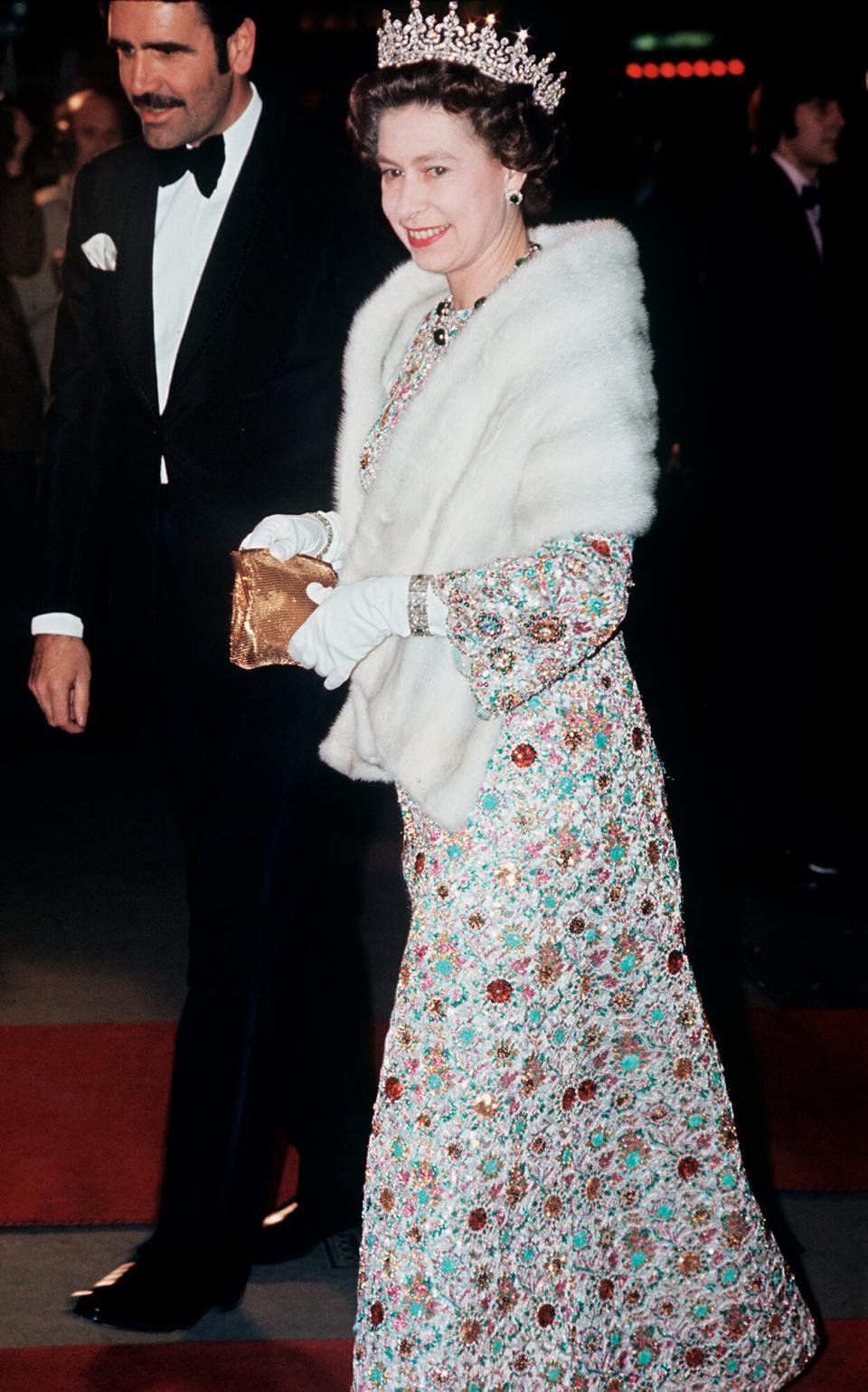 The Queen Attending A Premiere In The West End Circa 1973
