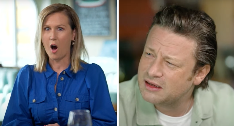 Today's Sarah Stewart looking shocked / Jamie Oliver looking confused.