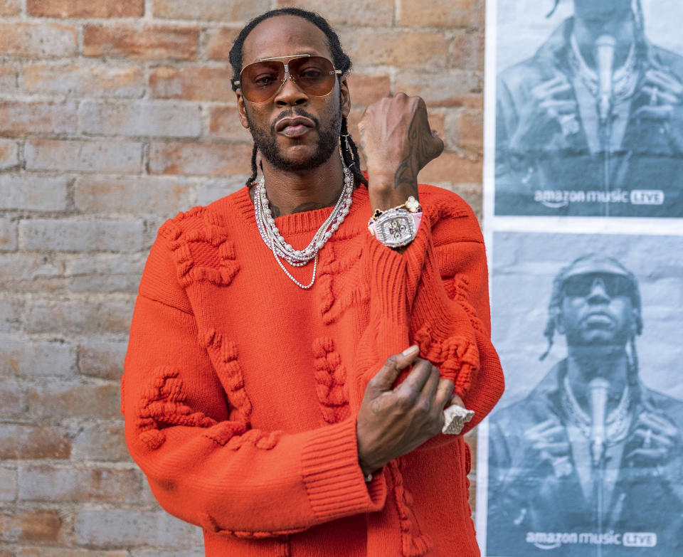 FILE - Grammy-winning rapper 2 Chainz poses for a portrait in Los Angeles on Nov. 4, 2022. 2 Chainz says his official studio album with Lil Wayne, expectedly titled “COLLEGROVE 2,” will be out before 2023 is over. (AP Photo/Damian Dovarganes)