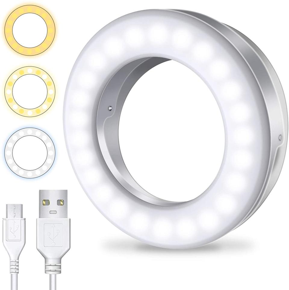 Don't resist the tech. This ring light is super easy to use, and once you see your face on Zoom light by this halo, you'll never go back. Plus, this sale! (Photo: Amazon)