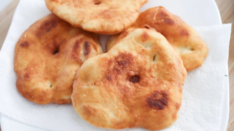 Fry bread on paper towel