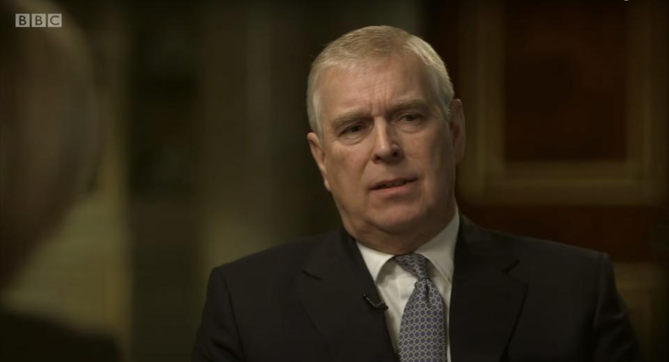 Prince Andrew appearing on BBC Newsnight with Emily Maitlis.