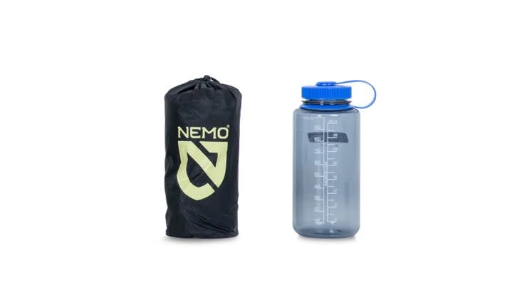 <span class="article__caption">In regular mummy size, the Tensor XC packs down to about the same size as a one-liter Nalgene. </span> (Photo: Nemo)