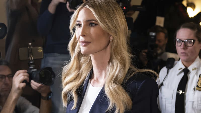 Ivanka Trump arrives at the courtroom during a civil fraud trial against former President Donald Trump at New York Supreme Court on Wednesday, Nov. 8, 2023, in New York.