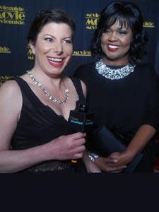 Cindy interviewing 10X Grammy Winner, CeCe Winans on the red carpet at the 2018 Movie Guide Awards in Los Angeles, CA.