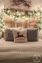 <p>Just because most people can't see it, doesn't mean you shouldn't go all out. Wrap a garland around your headboard and swap out your pillows. </p><p>Get the tutorial at <a href="http://www.stonegableblog.com/christmas-nights-tour/" rel="nofollow noopener" target="_blank" data-ylk="slk:Stone Gable Blog;elm:context_link;itc:0;sec:content-canvas" class="link ">Stone Gable Blog</a>.</p>