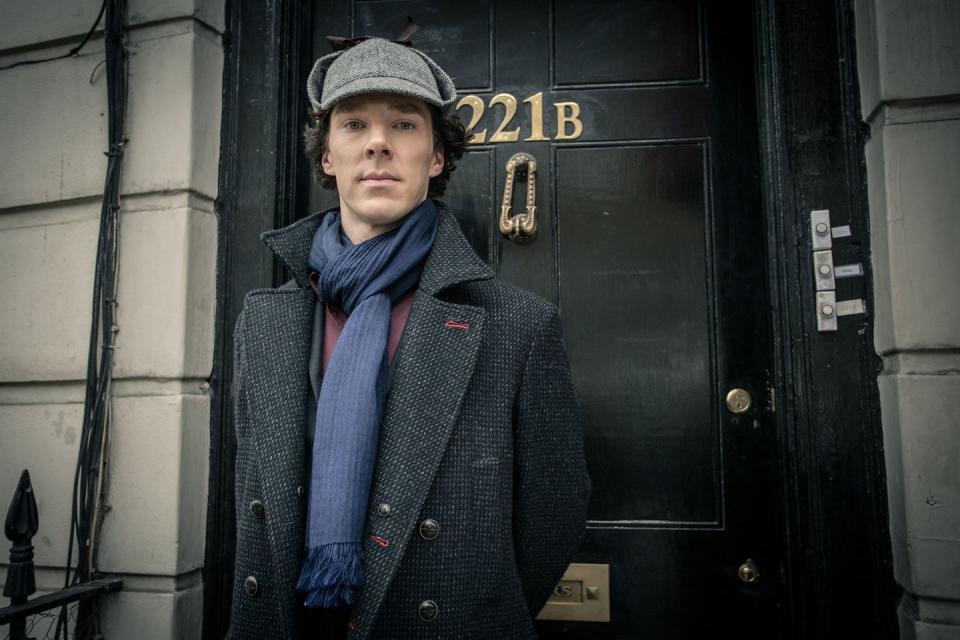 <p>Perhaps the most well known modern Sherlock is Benedict Cumberbatch, who portrayed the detective for four seasons on the popular PBS show which shares his character's name. </p><p><a class="link " href="https://www.youtube.com/watch?v=NEVgqykJjrg" rel="nofollow noopener" target="_blank" data-ylk="slk:Watch a clip.;elm:context_link;itc:0;sec:content-canvas">Watch a clip.</a></p>